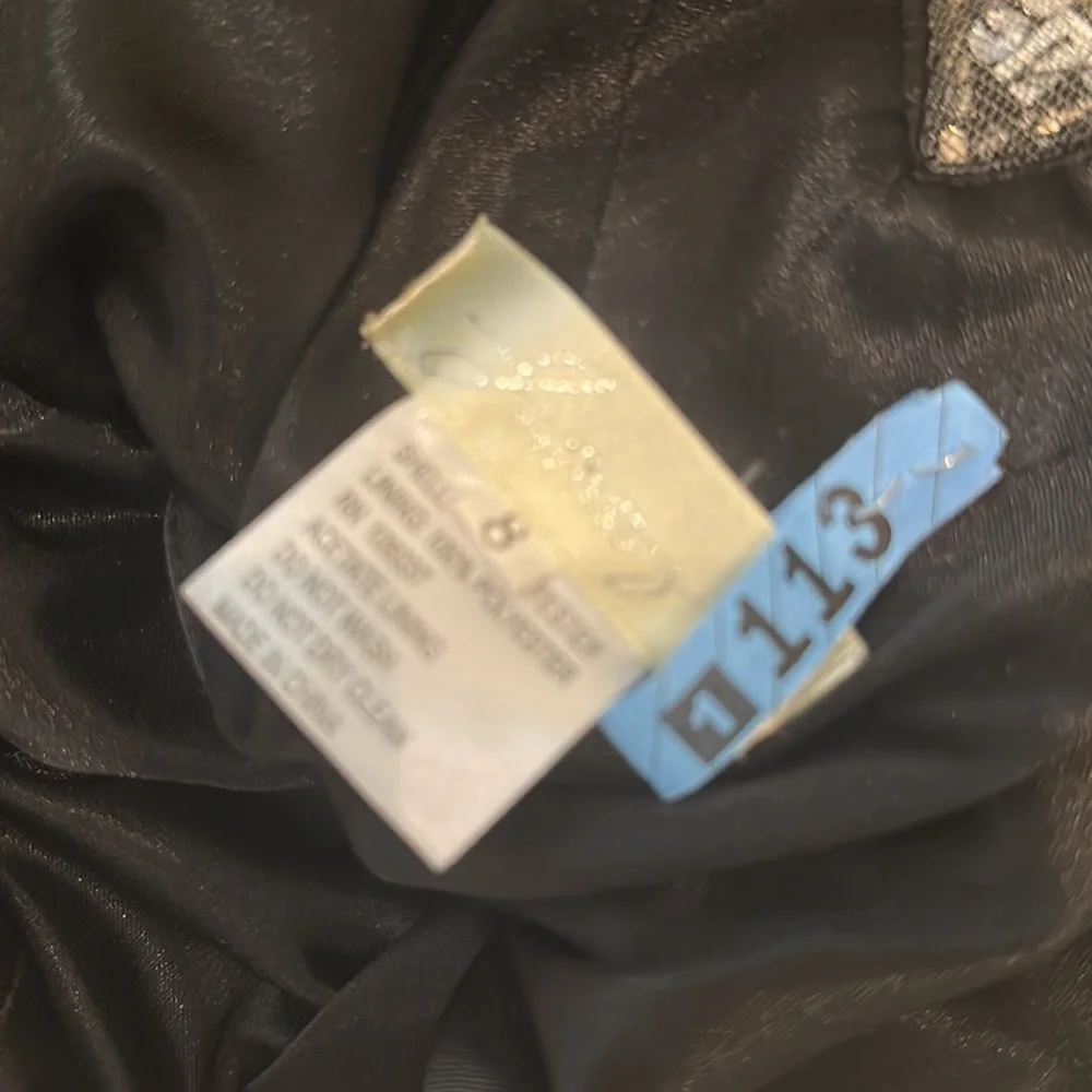 Jazz couture size 8 black and sequin long gown. - Picture 11 of 13